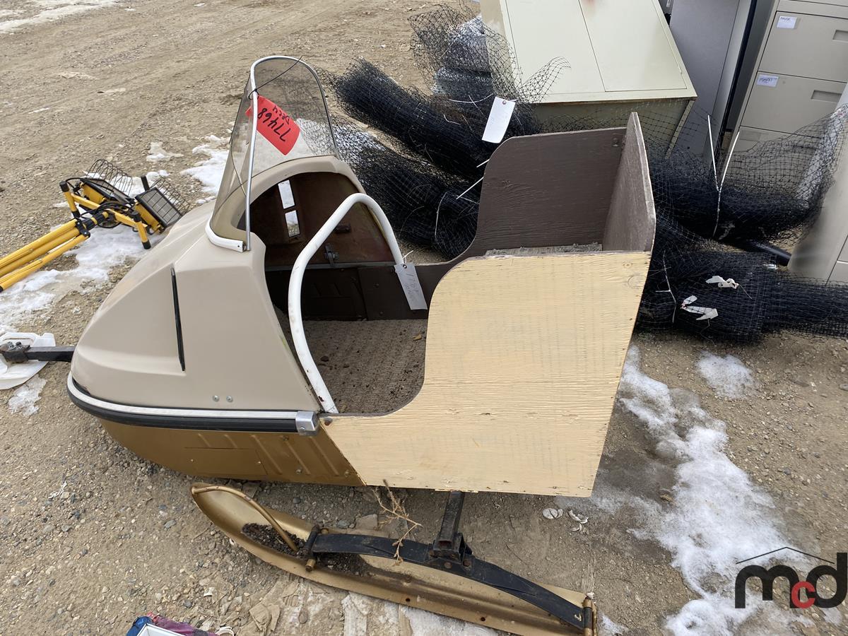 Vintage Style Snowmobile Sleigh